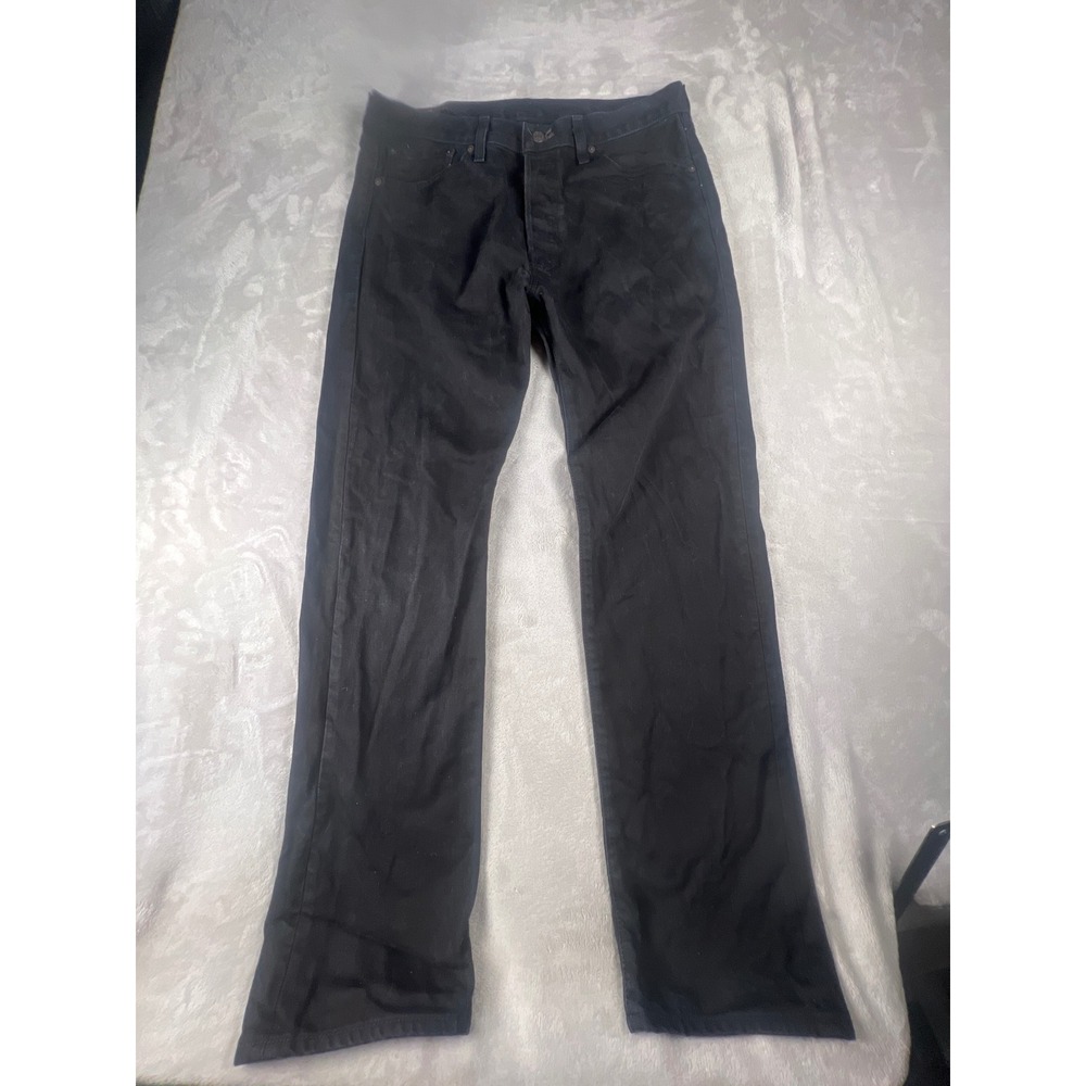 Levis 501 Mens Black Original Fit Straight Leg Button Fly Jeans W34 L32